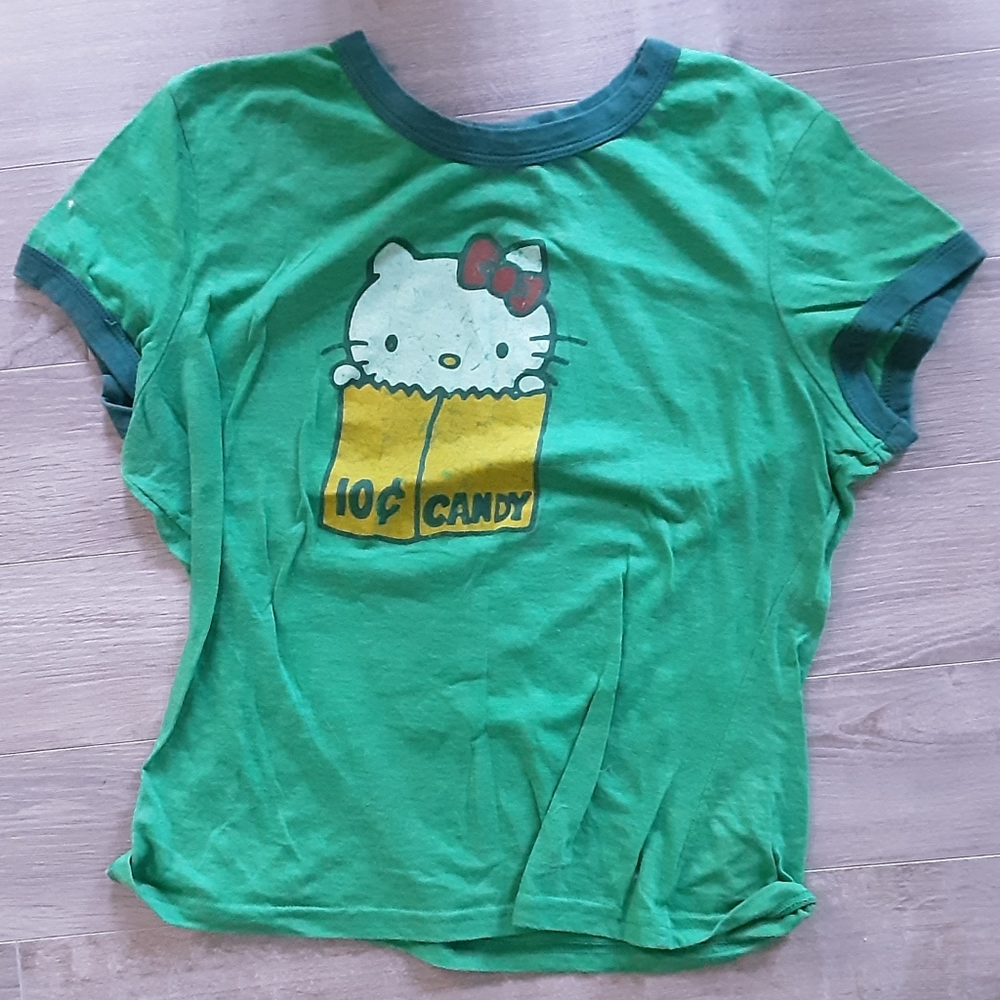 HELLO KITTY Women green tee